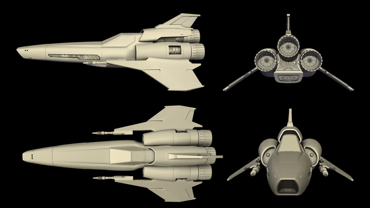 SCI-FI Starfighter Viper Mk2  3D model_2