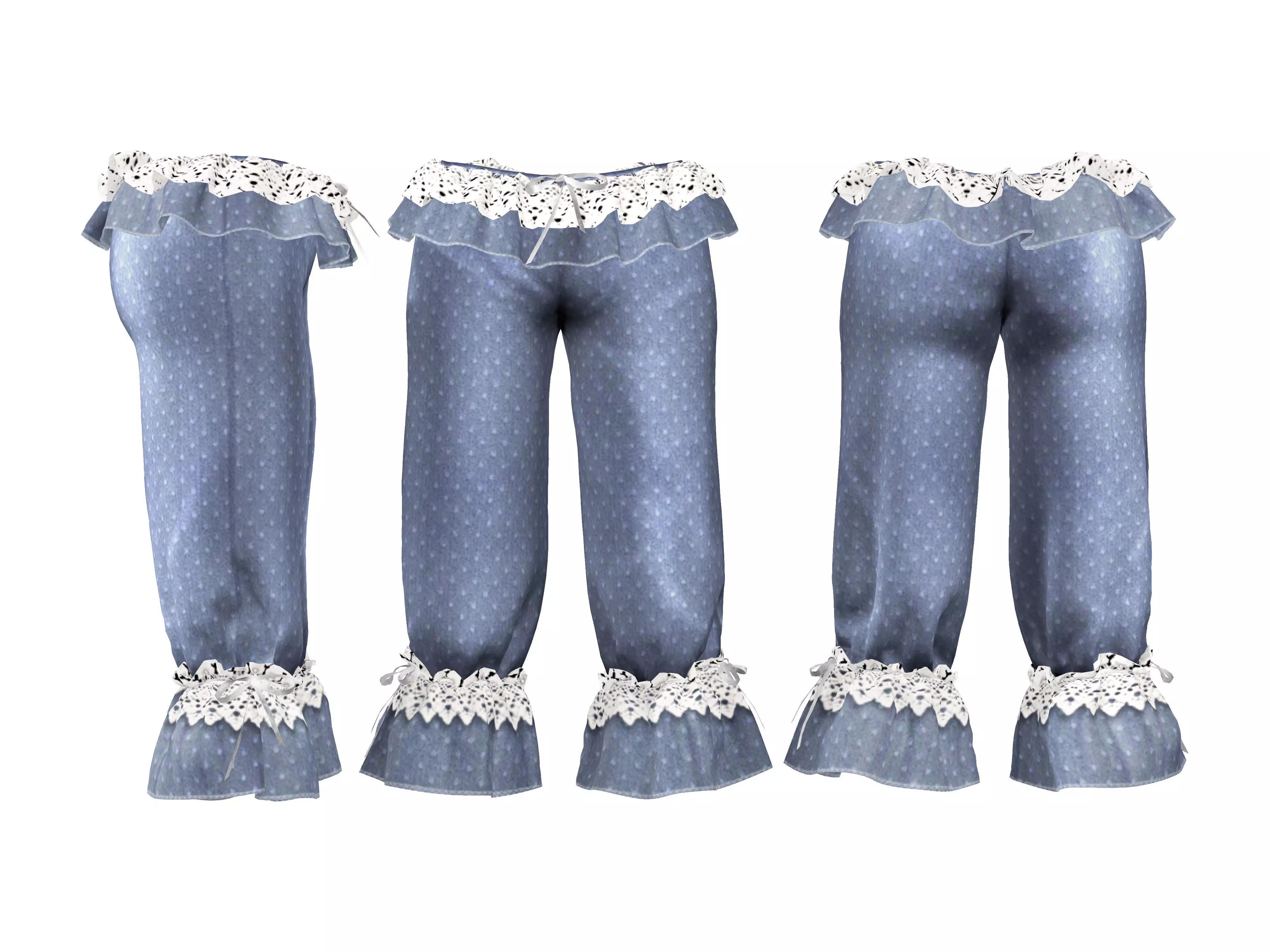 Female Bloomers Low-poly 3D model