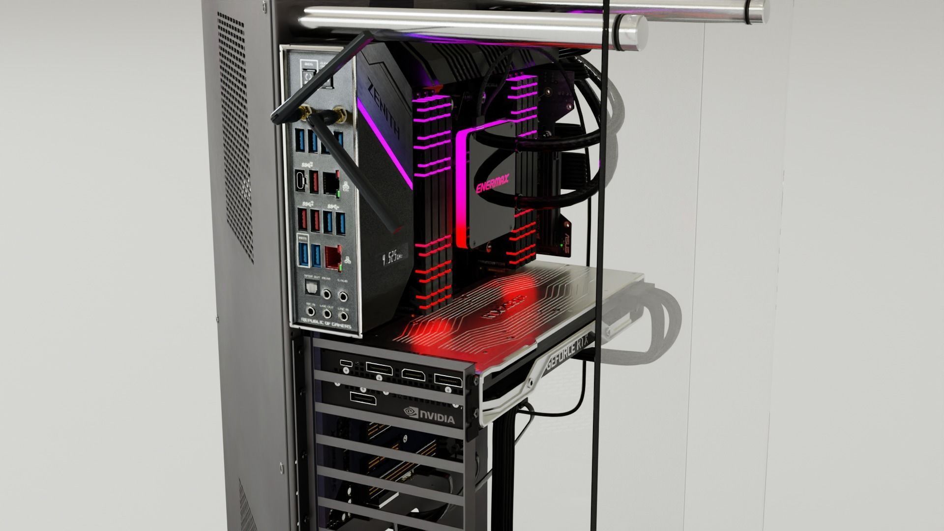 Thermaltake P90 Custom Gaming PC Water cooling Build 3D model 3D model_1