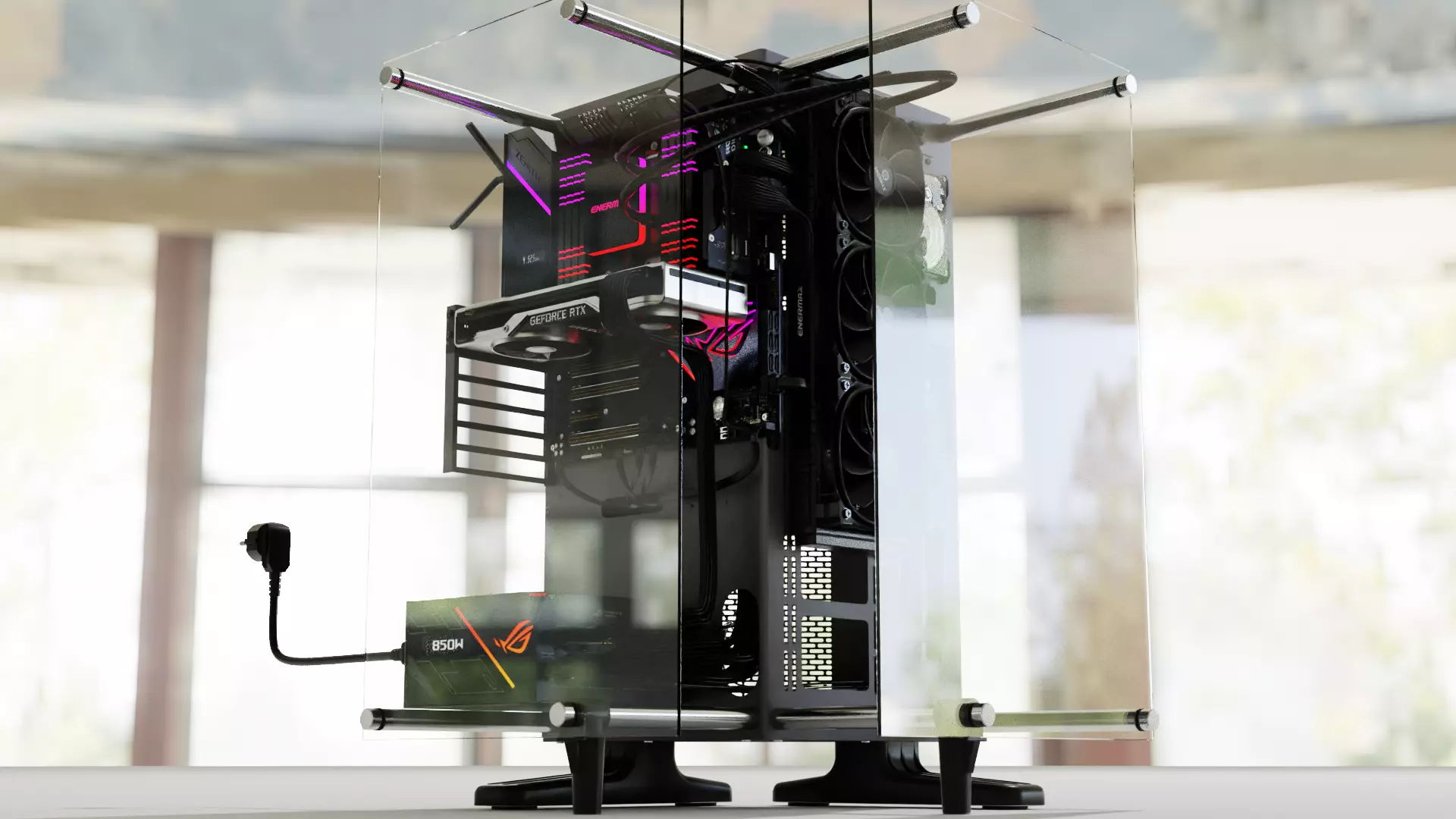 Thermaltake P90 Custom Gaming PC Water cooling Build 3D model 3D model_0