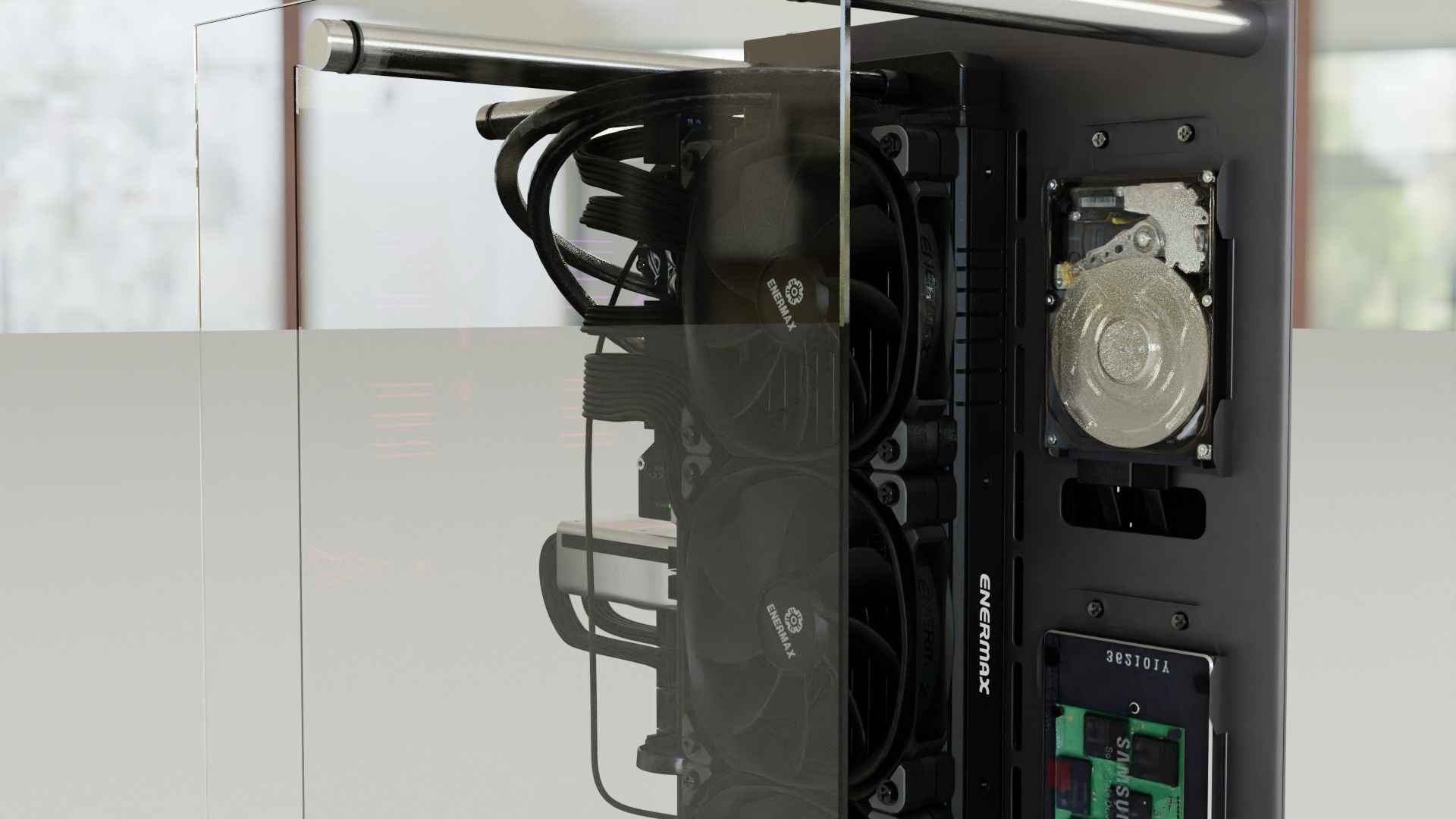 Thermaltake P90 Custom Gaming PC Water cooling Build 3D model 3D model_3