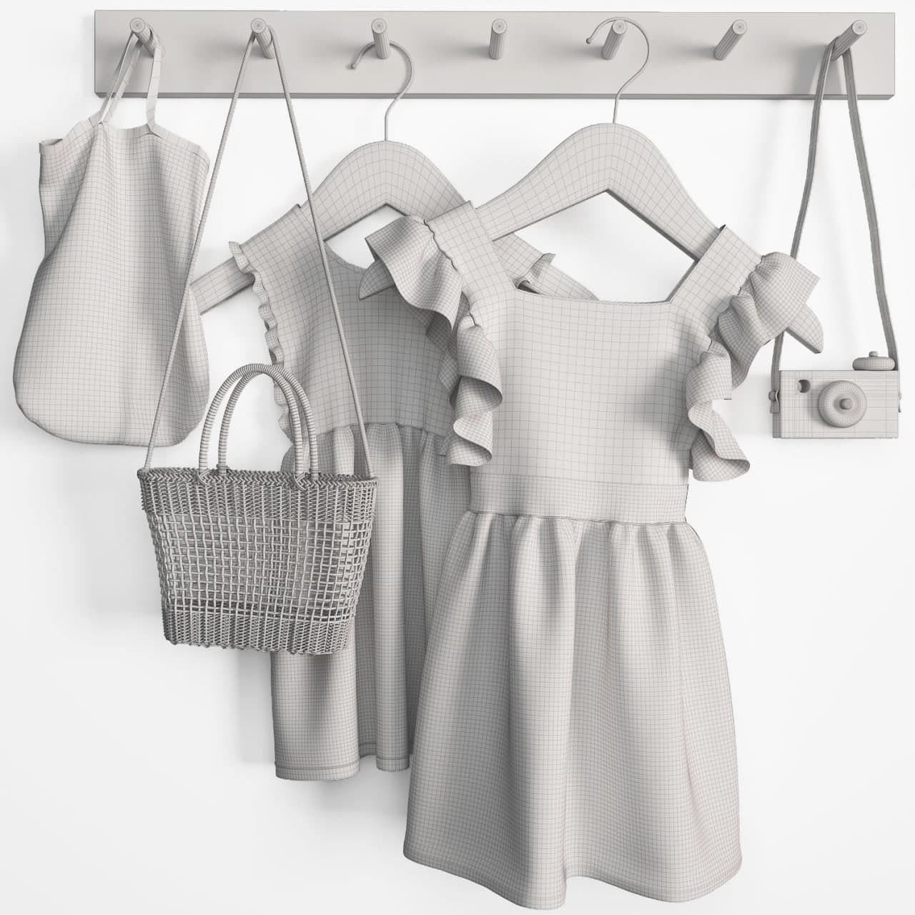 Clothes set ti01 Low-poly 3D model_3