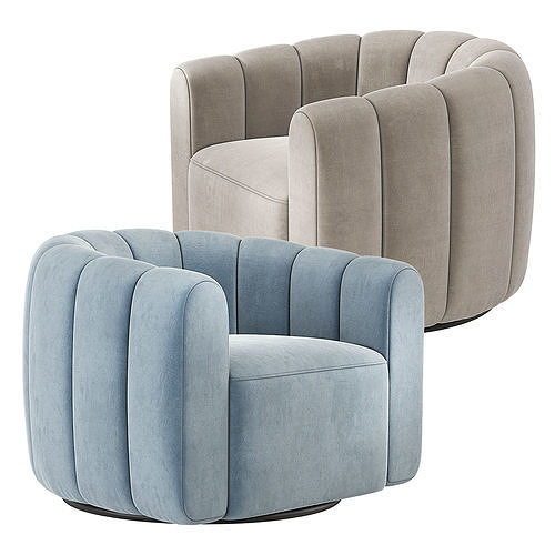 Fitz Russet Chair CB2 3D model 2