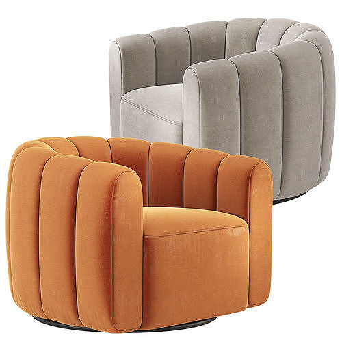 Fitz Russet Chair CB2 3D model 6