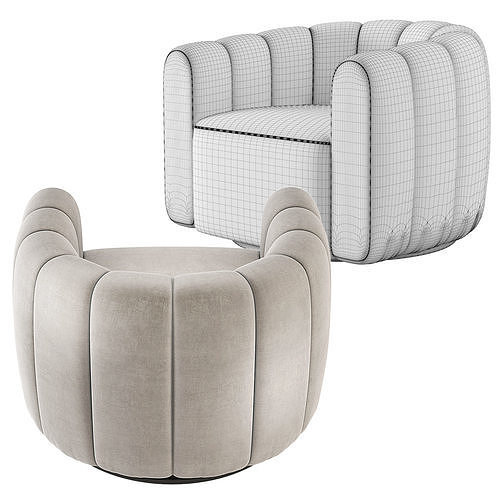 Fitz Russet Chair CB2 3D model 7