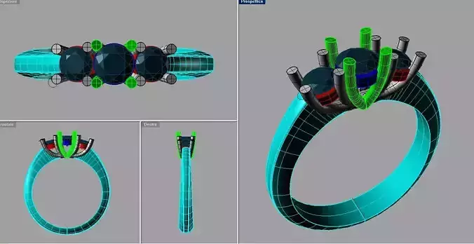 Trilogy Diamond Engagement ring Veretta 3 pietre TR60 