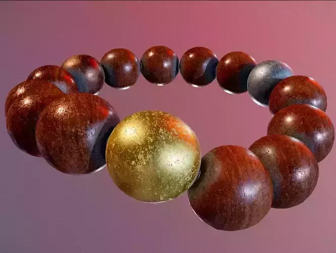Japamala bracelet made of beads Low-poly 3D model