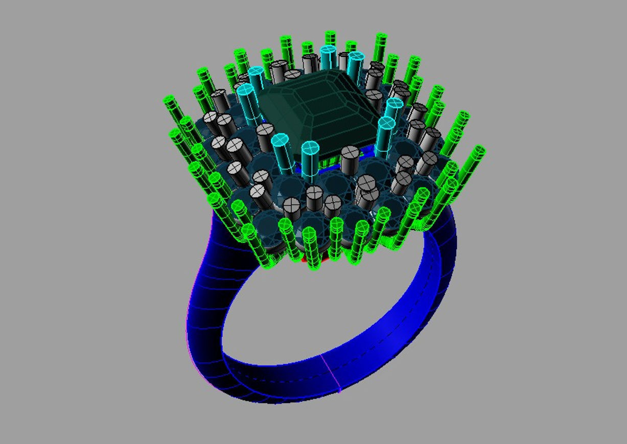 Classic Emerald Diamond anello a filo con smeraldo AN249 3D print model_2