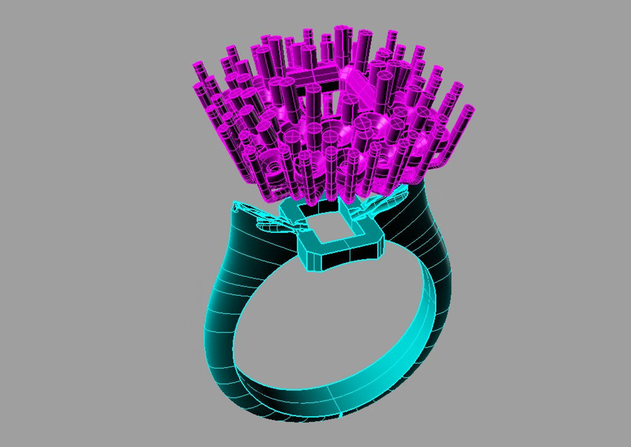 Classic Emerald Diamond anello a filo con smeraldo AN249 3D print model_7