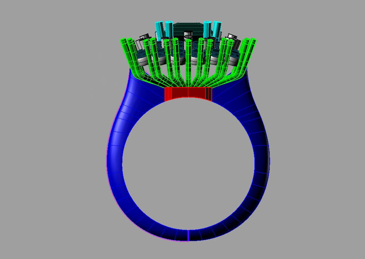 Classic Emerald Diamond anello a filo con smeraldo AN249 3D print model_4