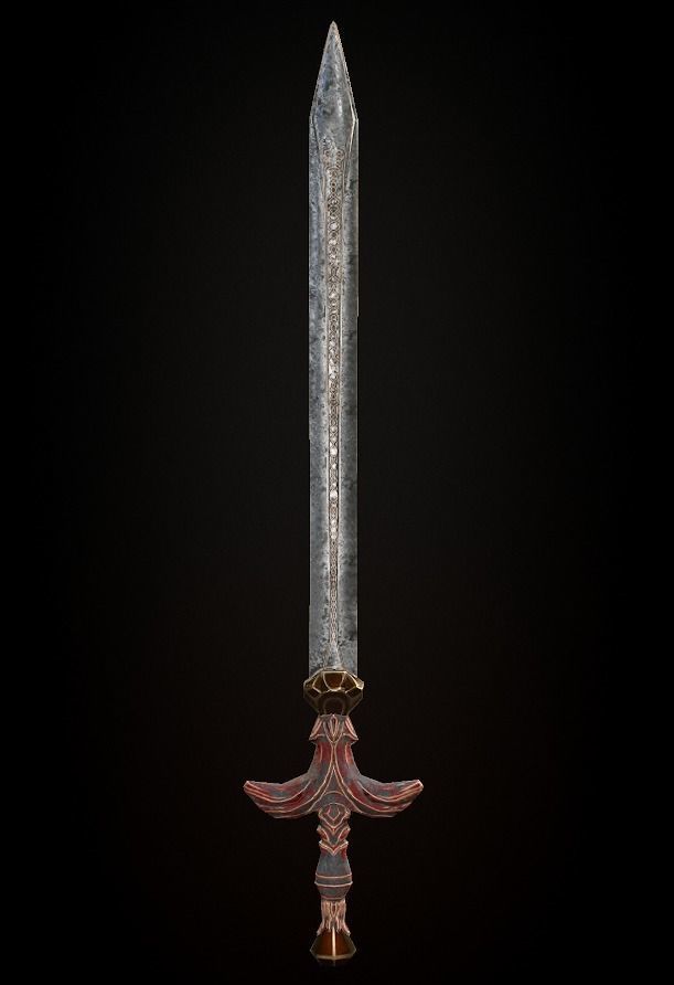 Steel sword low poly 5 texture options and high poly Low-poly 3D model_38