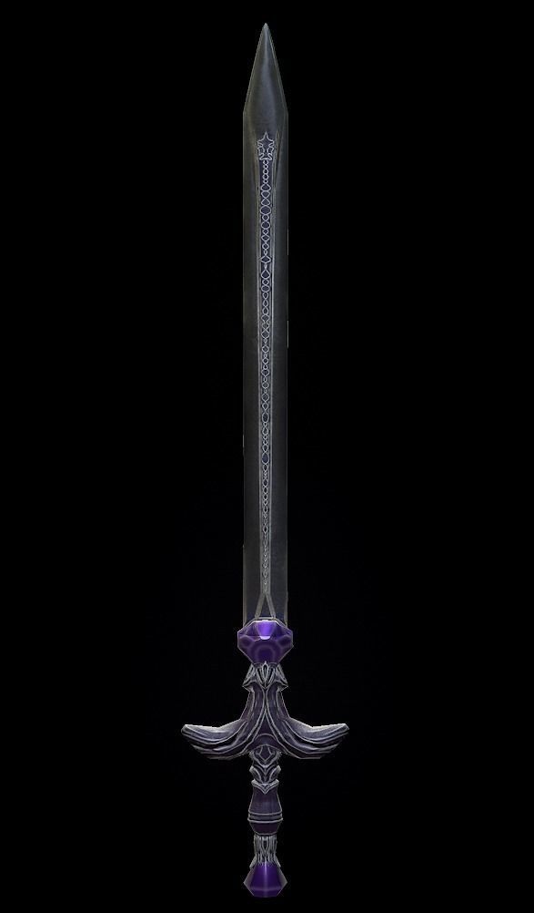 Steel sword low poly 5 texture options and high poly Low-poly 3D model_24