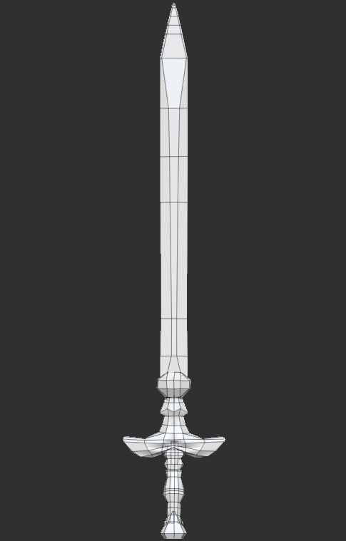 Steel sword low poly 5 texture options and high poly Low-poly 3D model_40