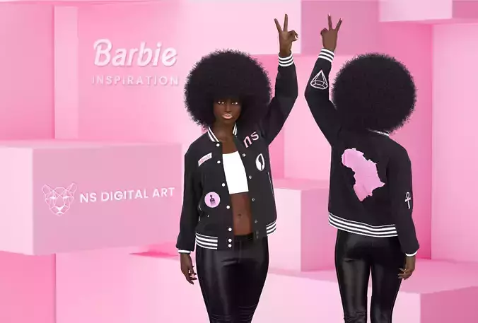 Barbie doll inspired Varsity Jacket