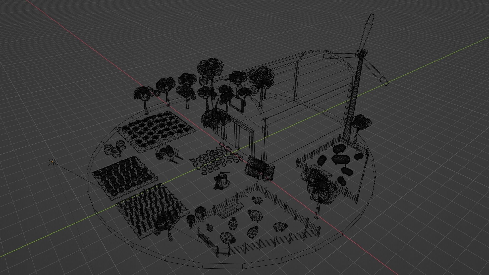 Low Poly Farm Low-poly 3D model_8