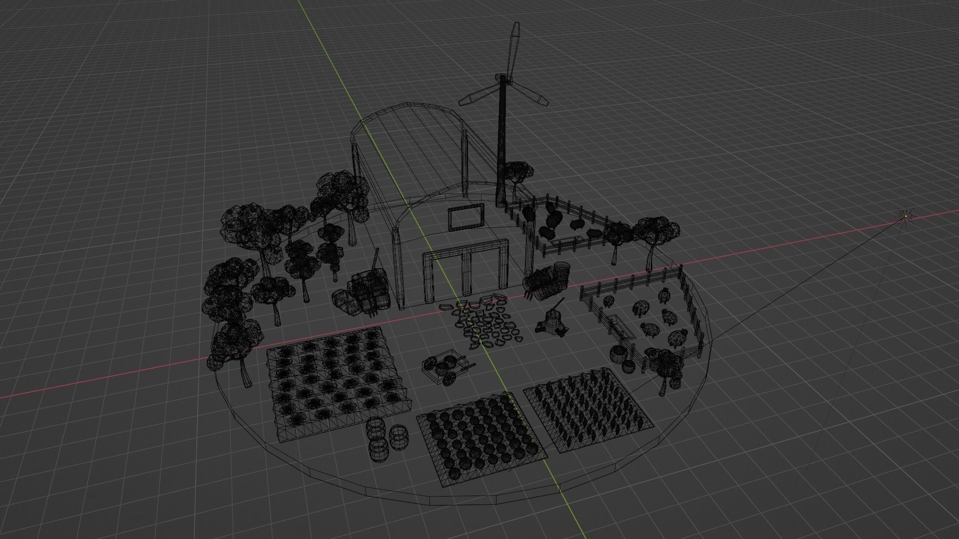 Low Poly Farm Low-poly 3D model_7