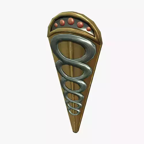 Stylized Brass and Steel Kite Shield