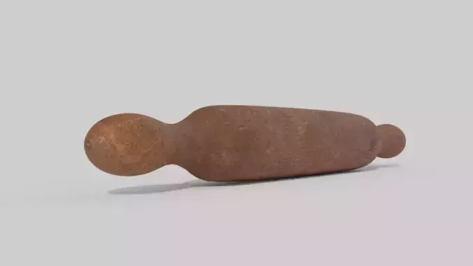 Wood rolling pin Free low-poly 3D model