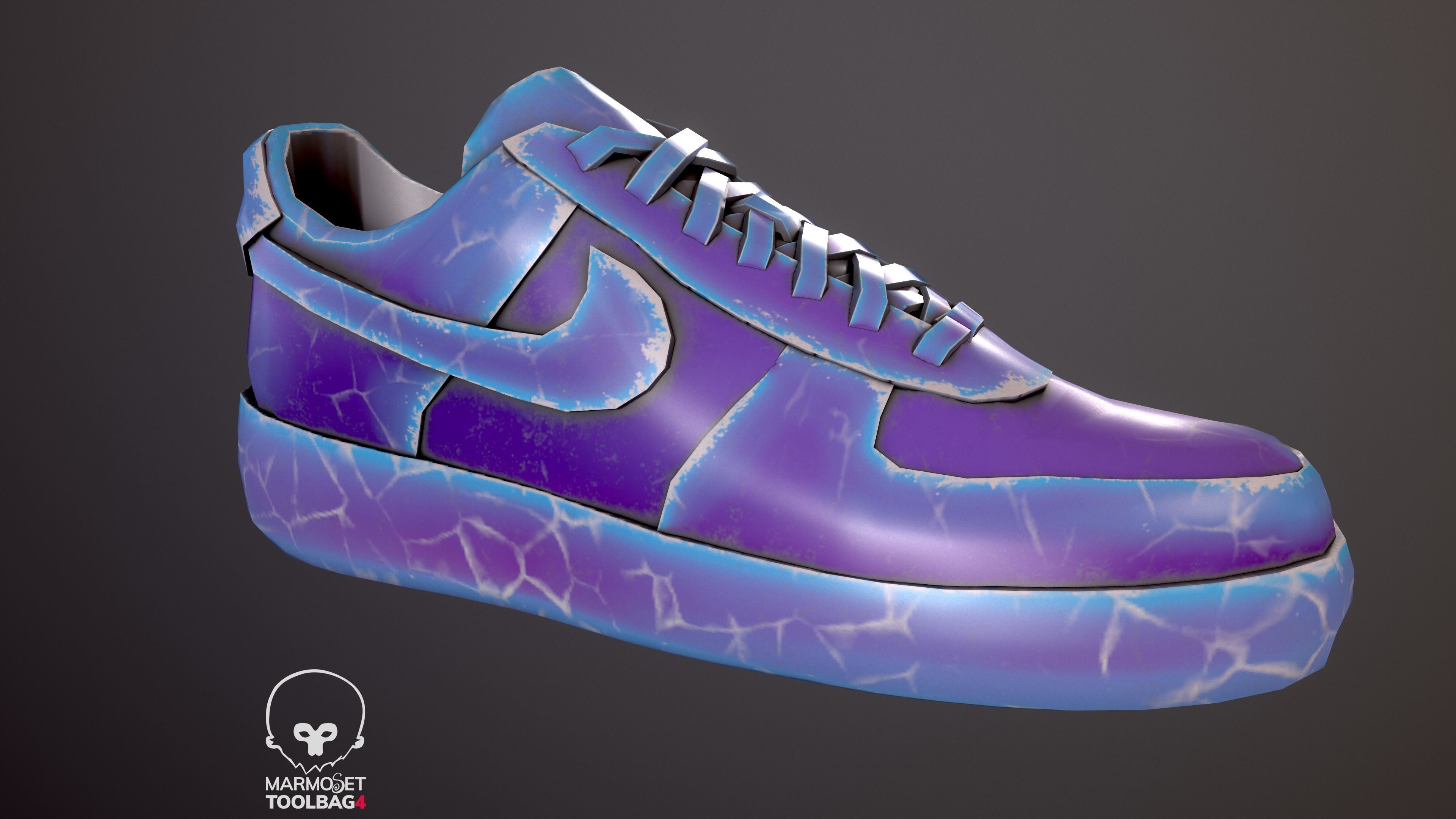 Nike Air Force 1 kit 18 custom Low-poly game ready pbr Low-poly 3D model_1