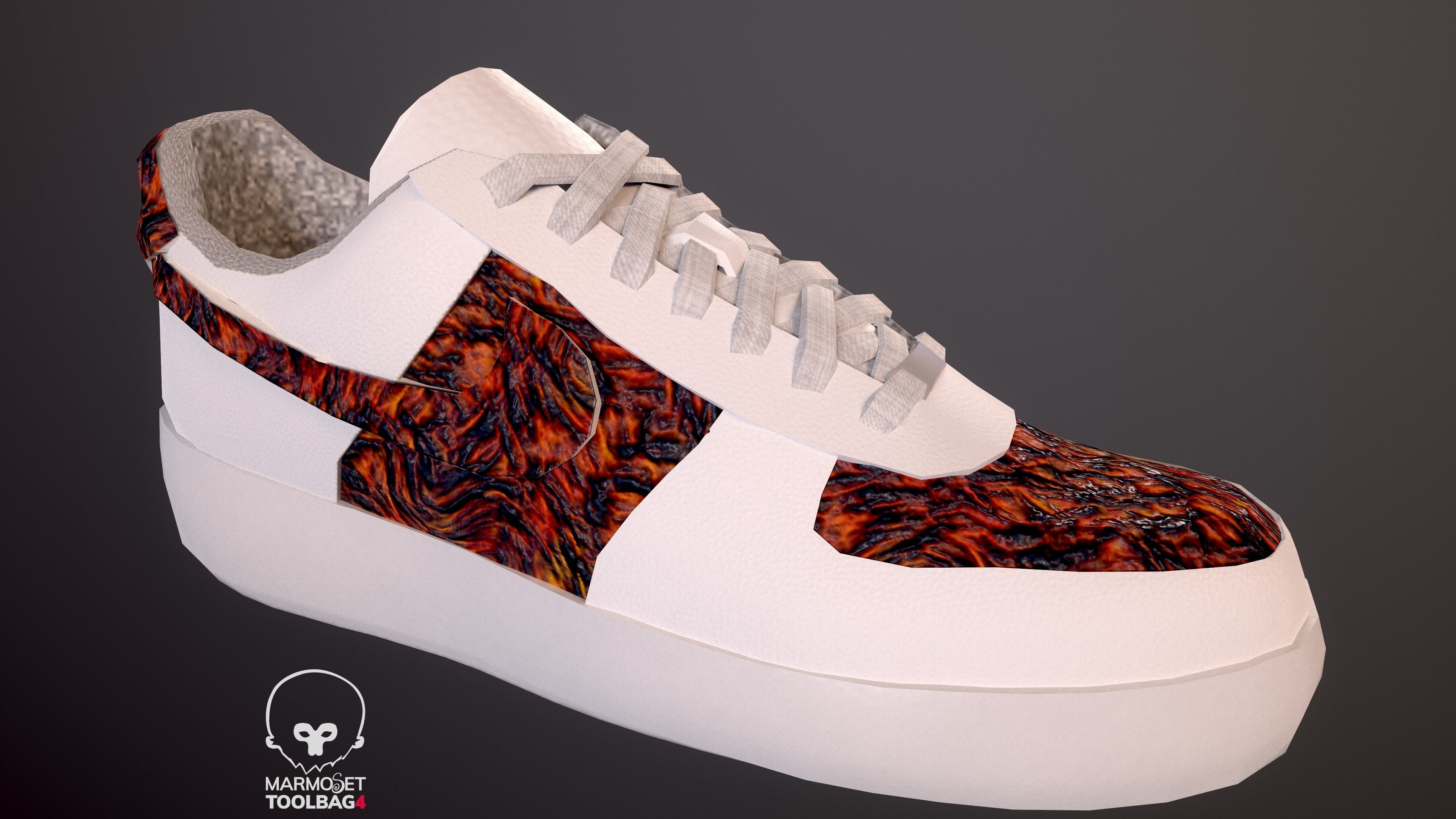 Nike Air Force 1 kit 18 custom Low-poly game ready pbr Low-poly 3D model_15