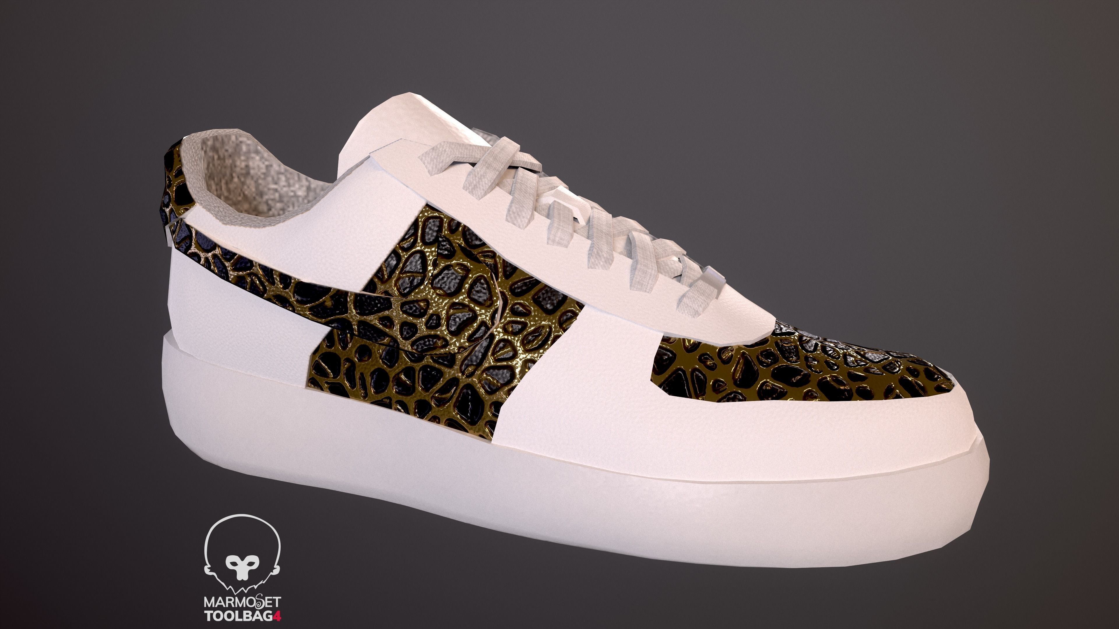 Nike Air Force 1 kit 18 custom Low-poly game ready pbr Low-poly 3D model_5