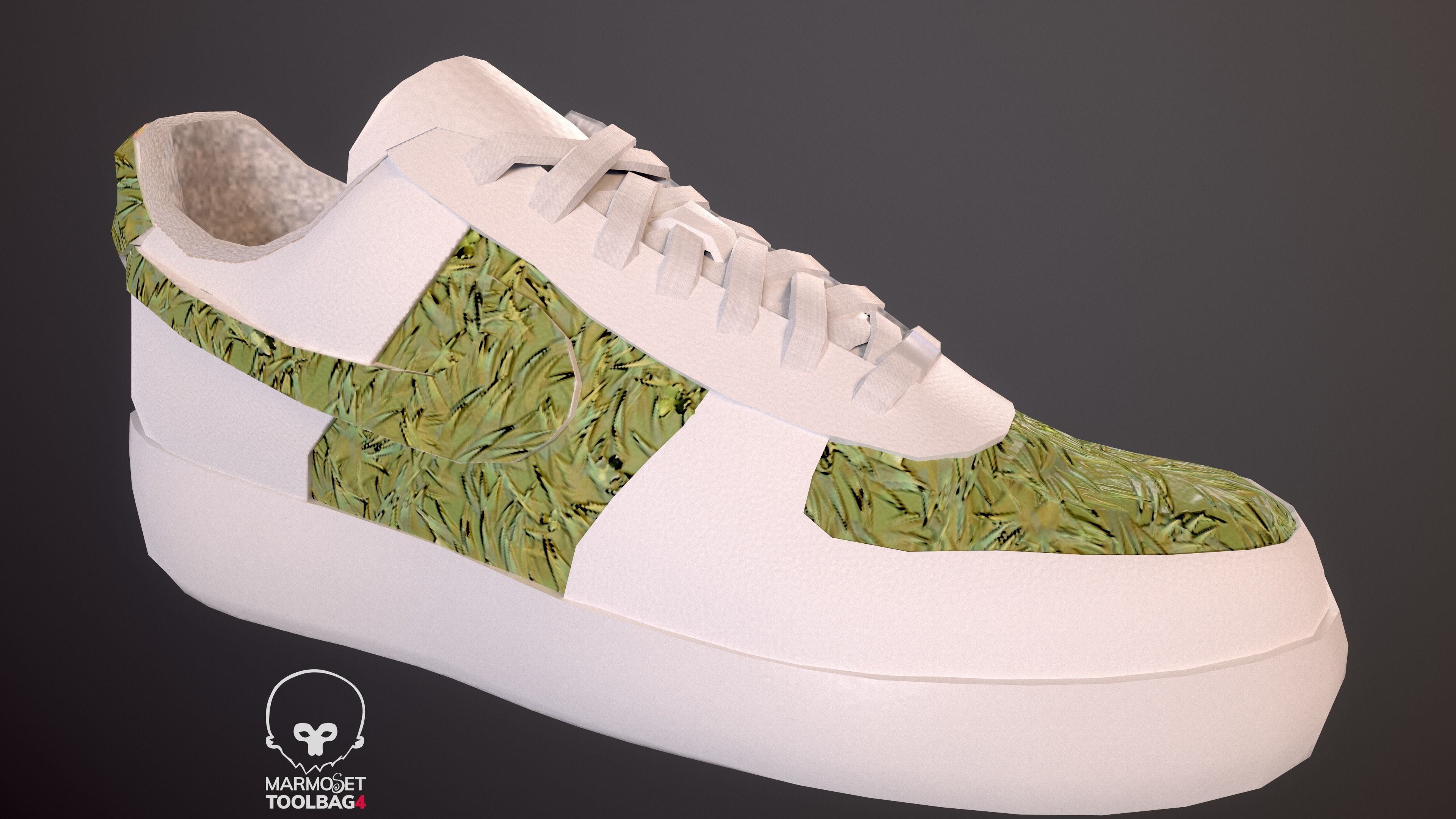 Nike Air Force 1 kit 18 custom Low-poly game ready pbr Low-poly 3D model_12