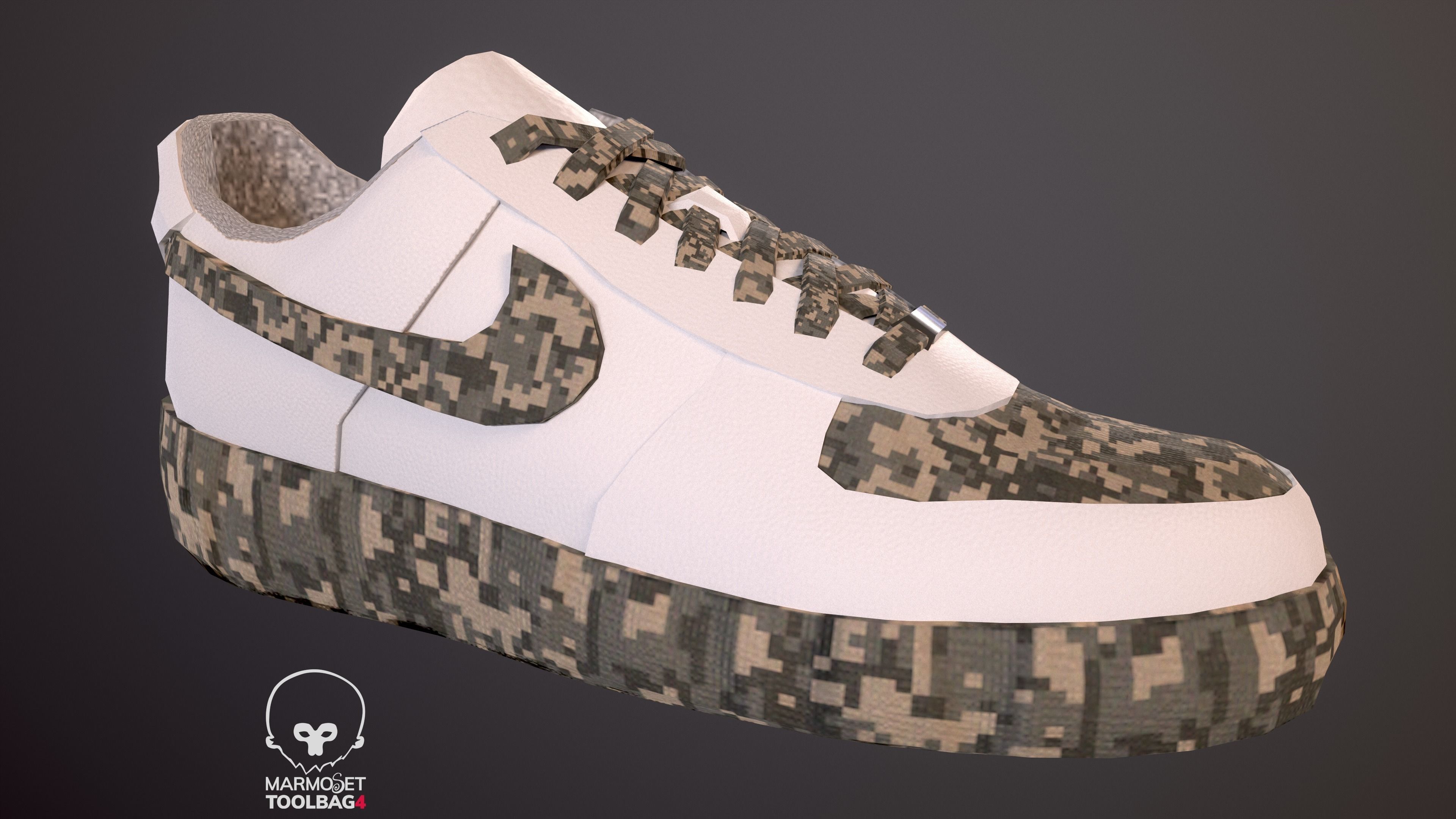 Nike Air Force 1 kit 18 custom Low-poly game ready pbr Low-poly 3D model_18