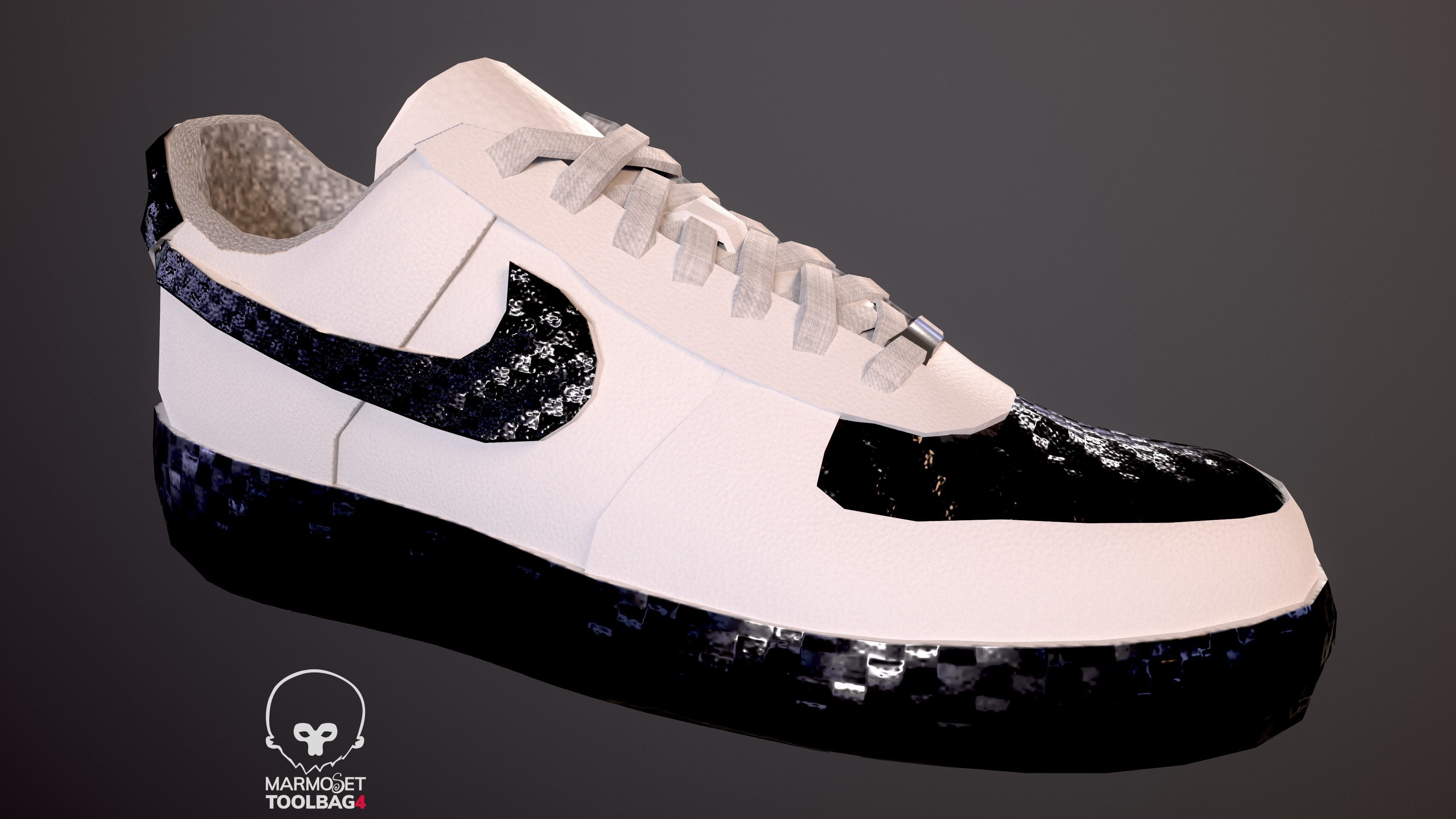Nike Air Force 1 kit 18 custom Low-poly game ready pbr Low-poly 3D model_14
