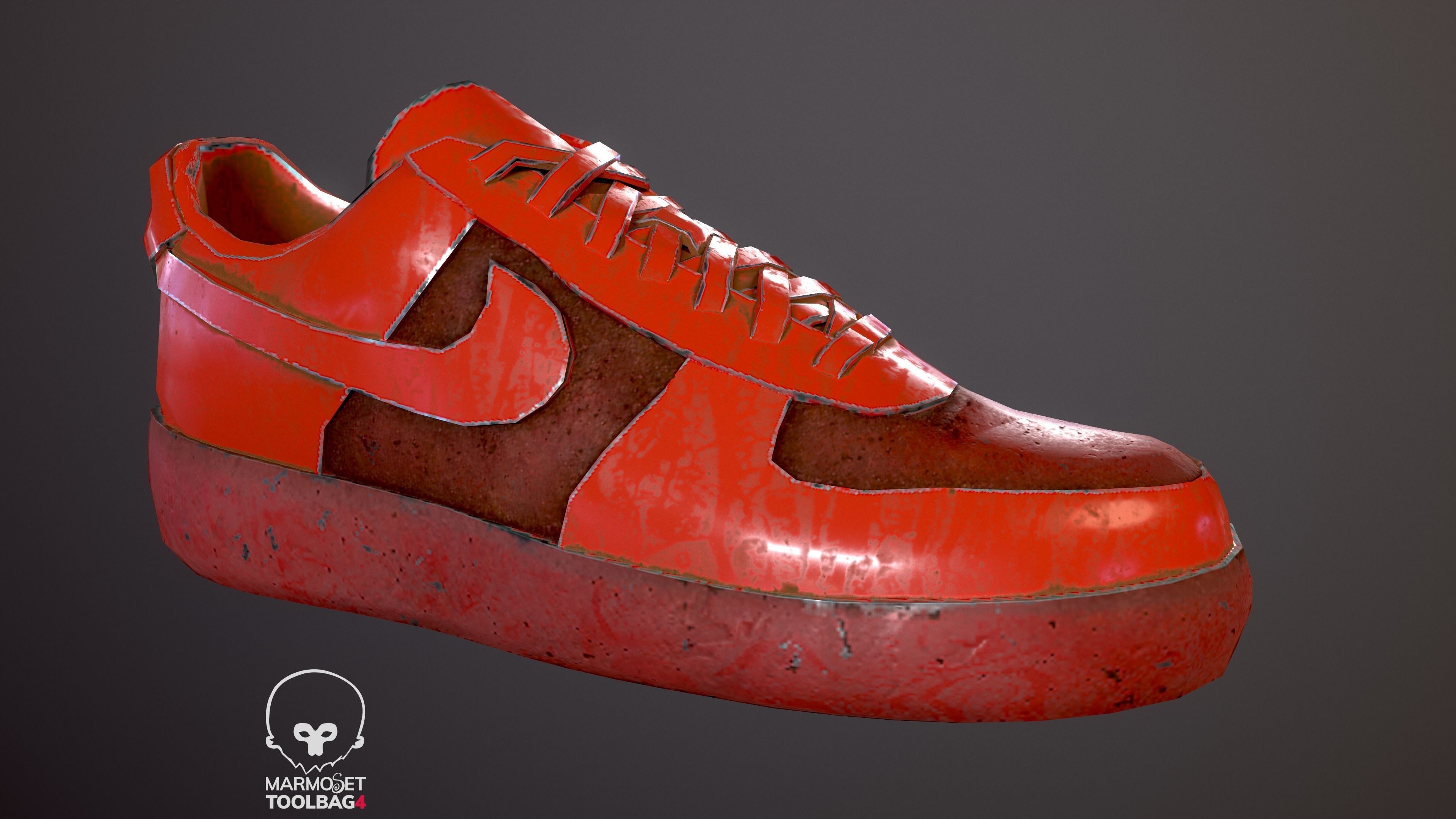 Nike Air Force 1 kit 18 custom Low-poly game ready pbr Low-poly 3D model_6