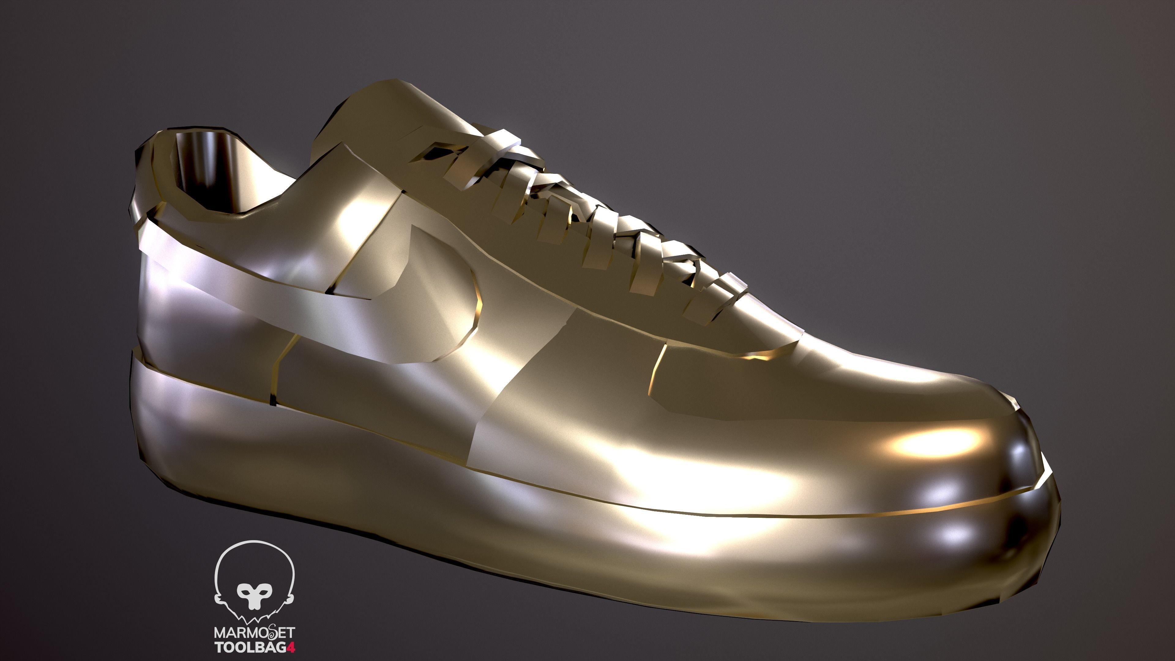 Nike Air Force 1 kit 18 custom Low-poly game ready pbr Low-poly 3D model_11
