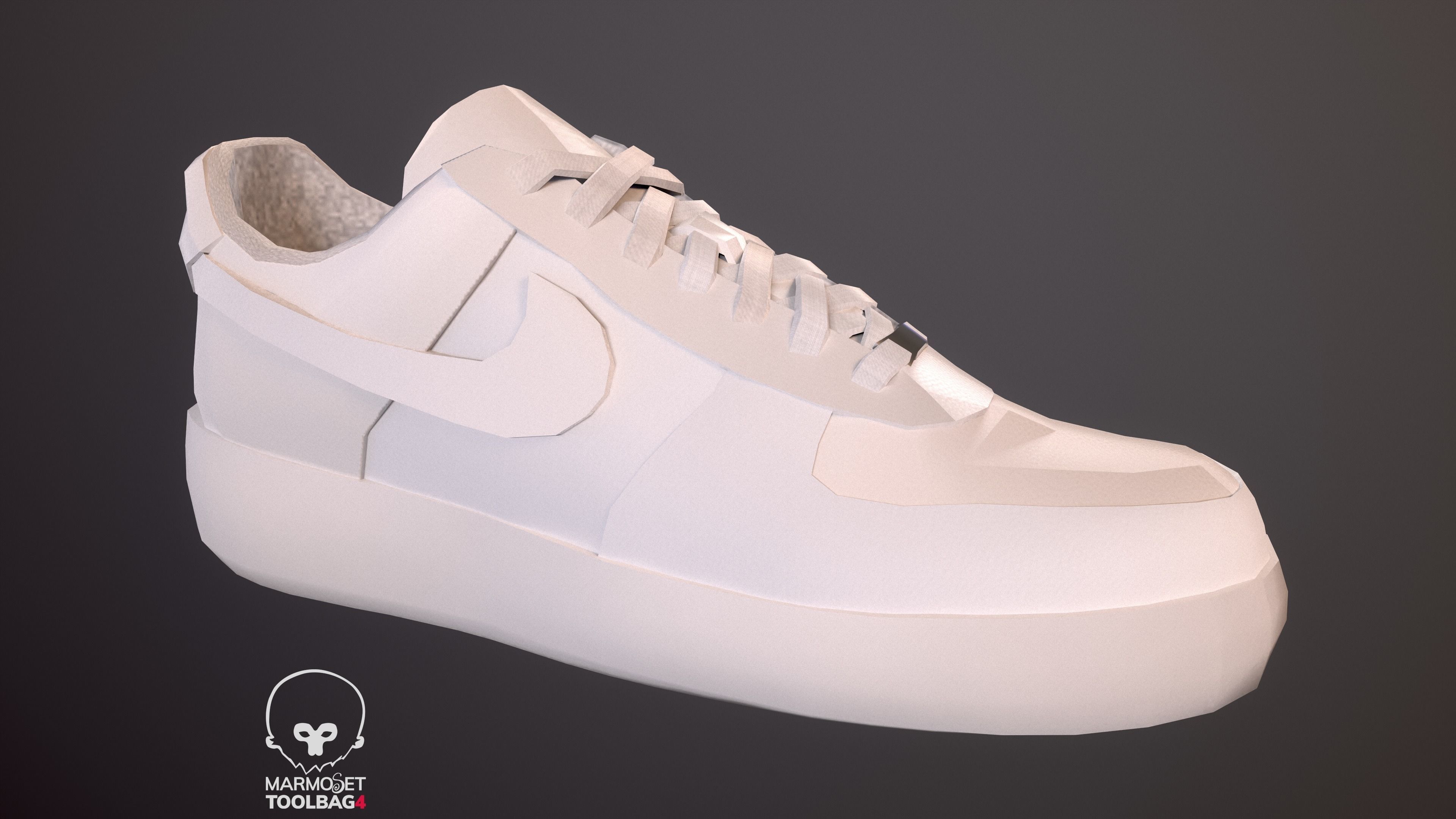 Nike Air Force 1 kit 18 custom Low-poly game ready pbr Low-poly 3D model_17