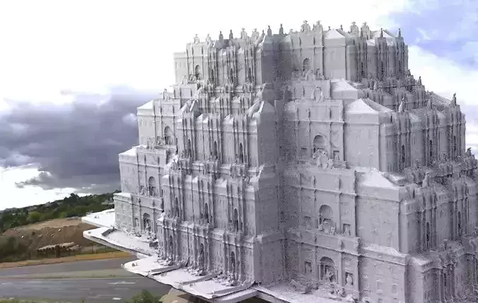 Fantasy architecture Gondor inspired 3