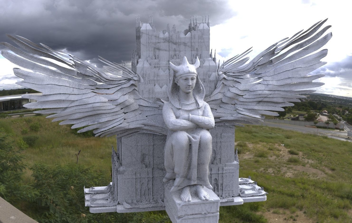 Fantasy architecture Gondor inspired Kit bash 1 3D model_1