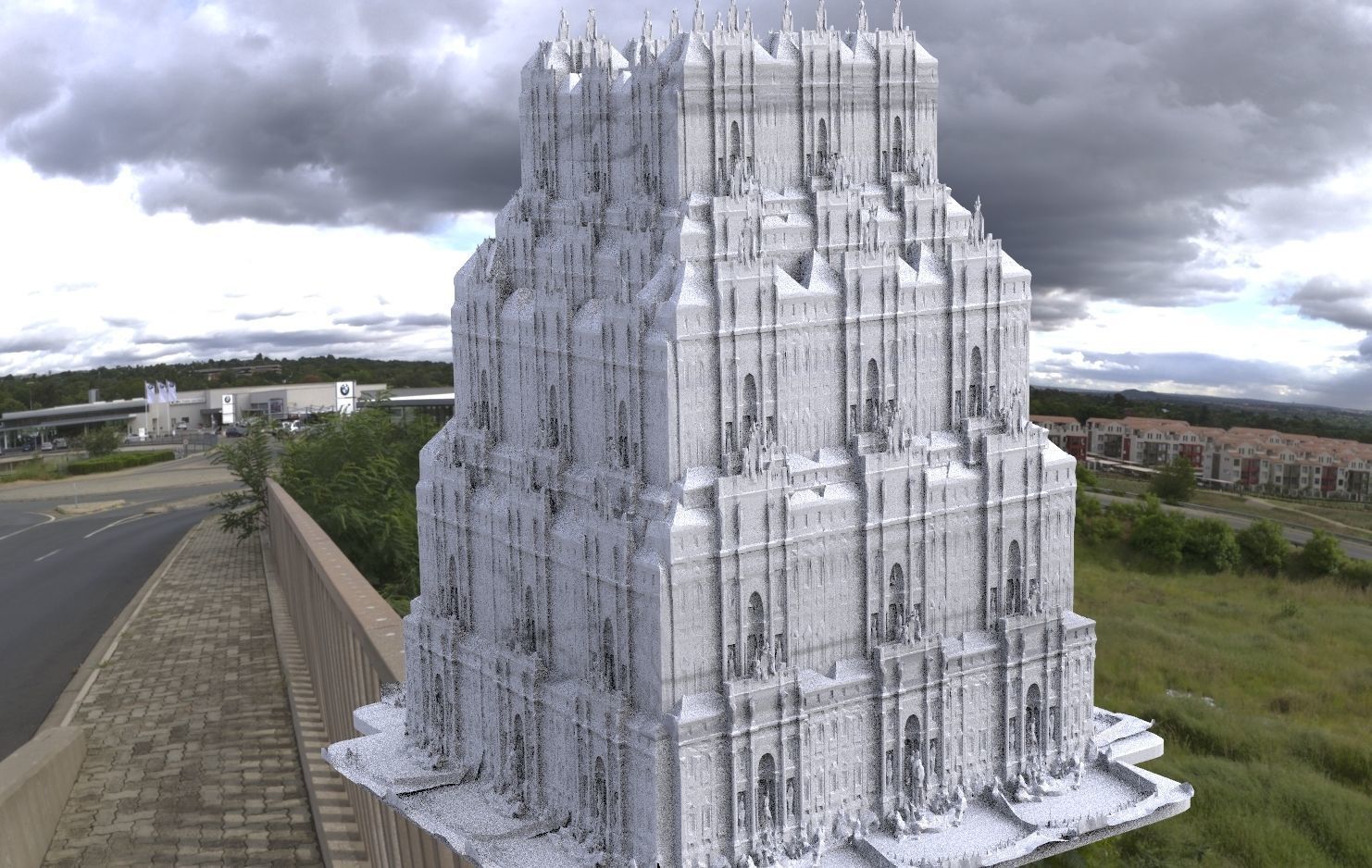 Fantasy architecture Gondor inspired Kit bash 1 3D model_5