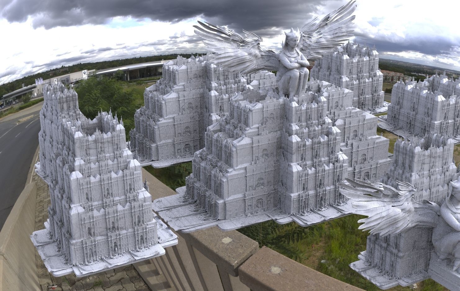 Fantasy architecture Gondor inspired Kit bash 1 3D model_3