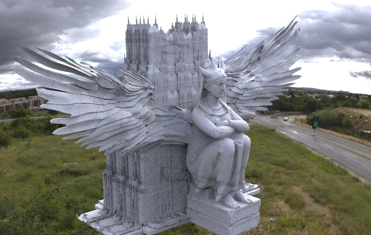 Fantasy architecture Gondor inspired Kit bash 1 3D model_6