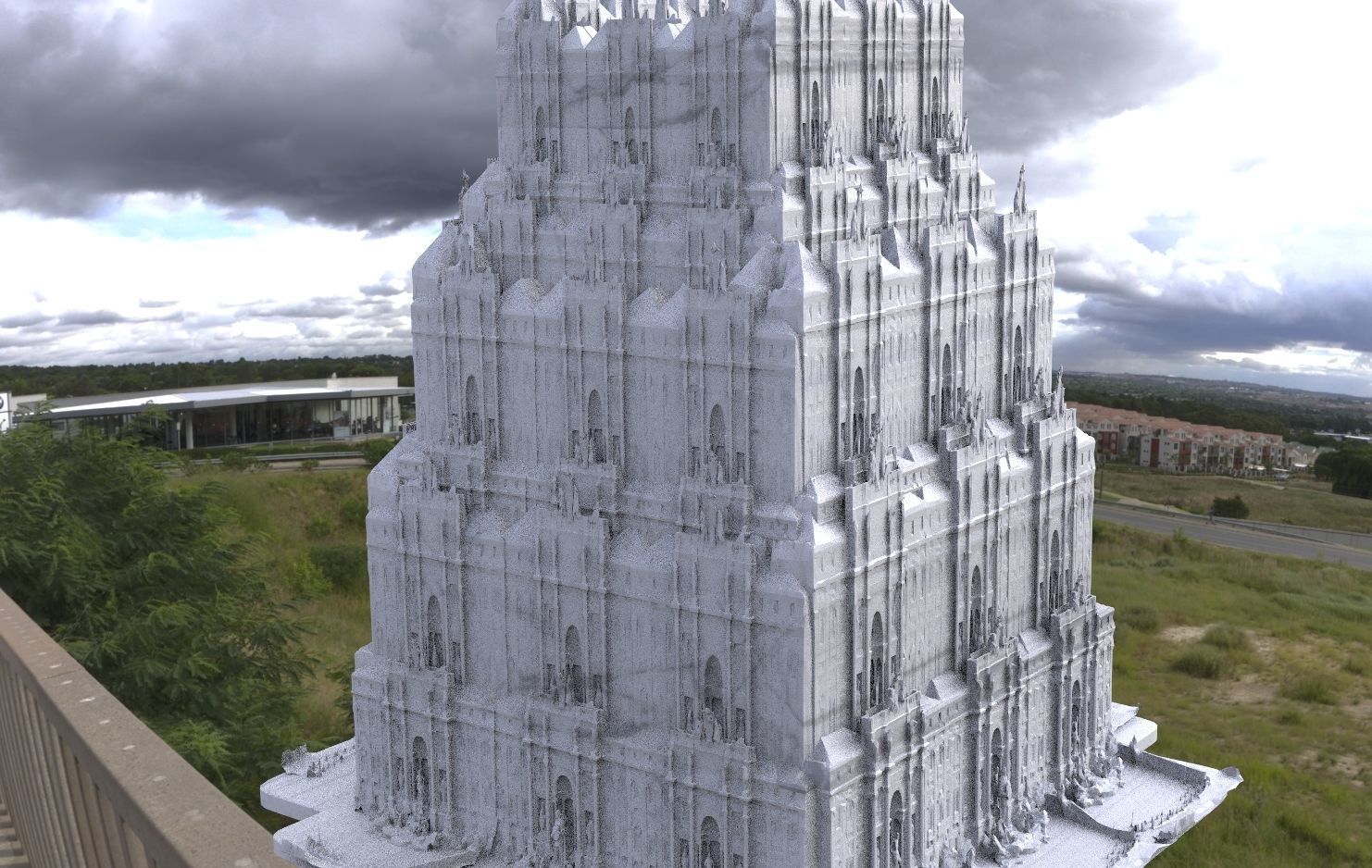 Fantasy architecture Gondor inspired Kit bash 1 3D model_4
