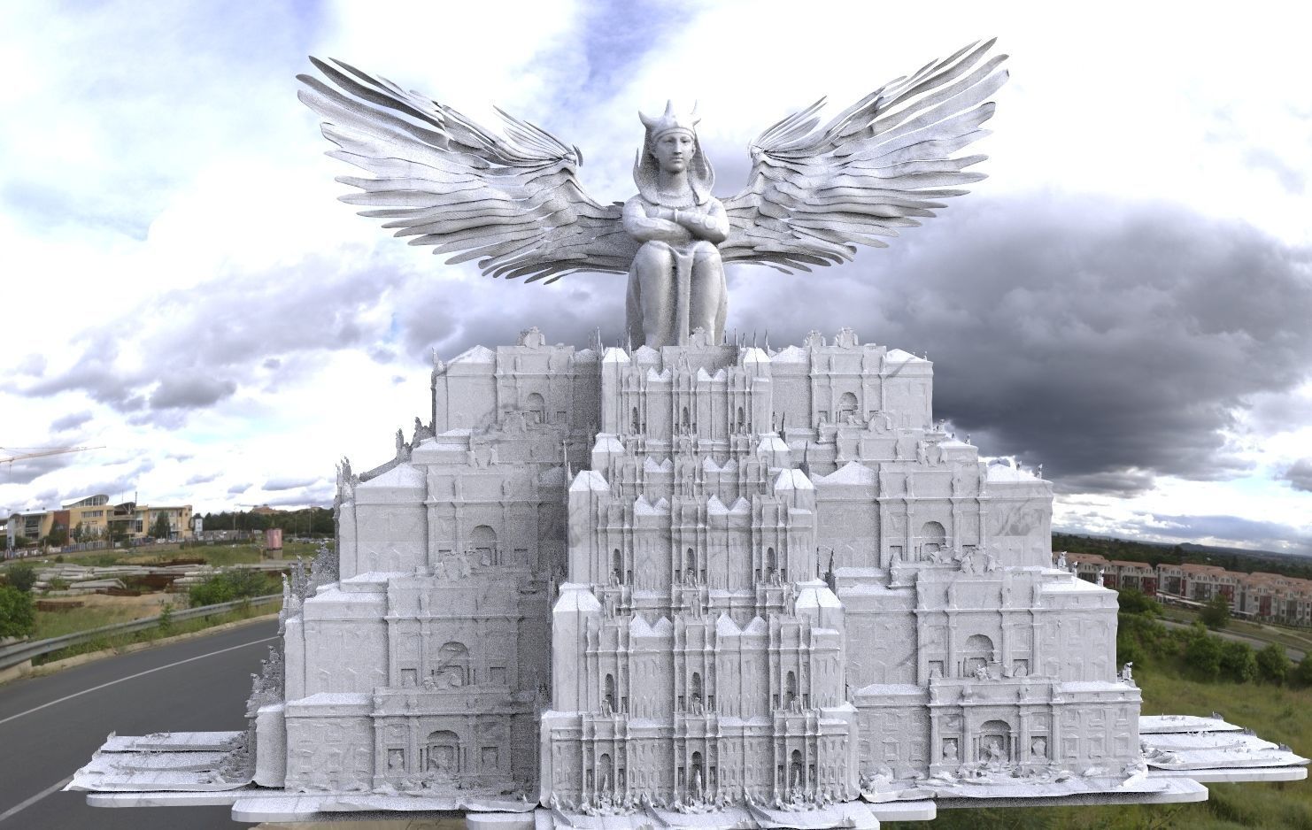 Fantasy architecture Gondor inspired Kit bash 1 3D model_8