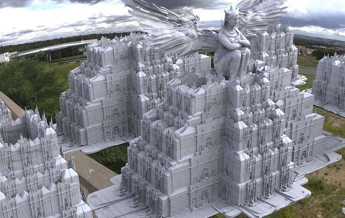Fantasy architecture Gondor inspired Kit bash 1 3D model