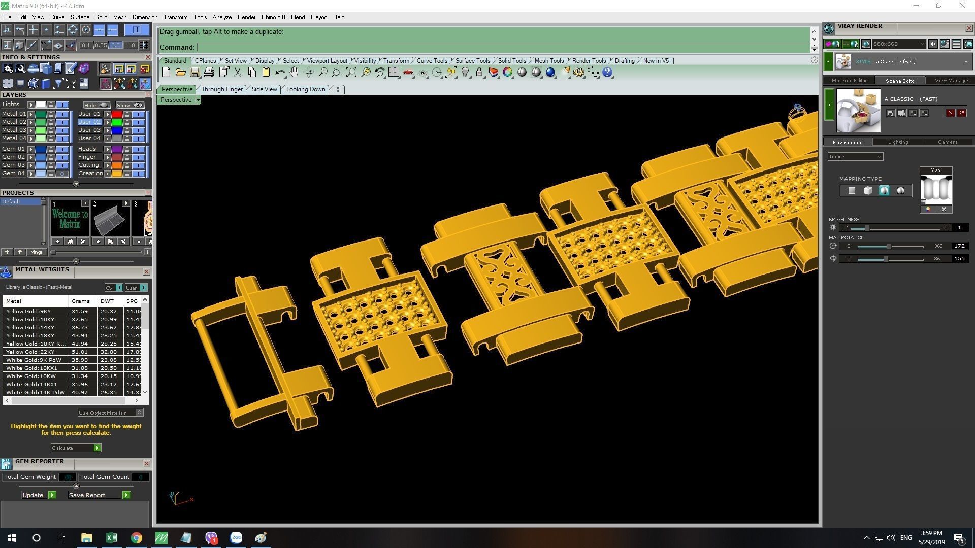 Two Tone Link Bracelet with Diamond Accents 2557 3D print model_10