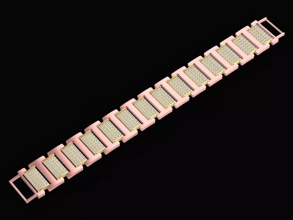 Luxury Pave Link Bracelet Watch Band 3D Model 2558 3D print model