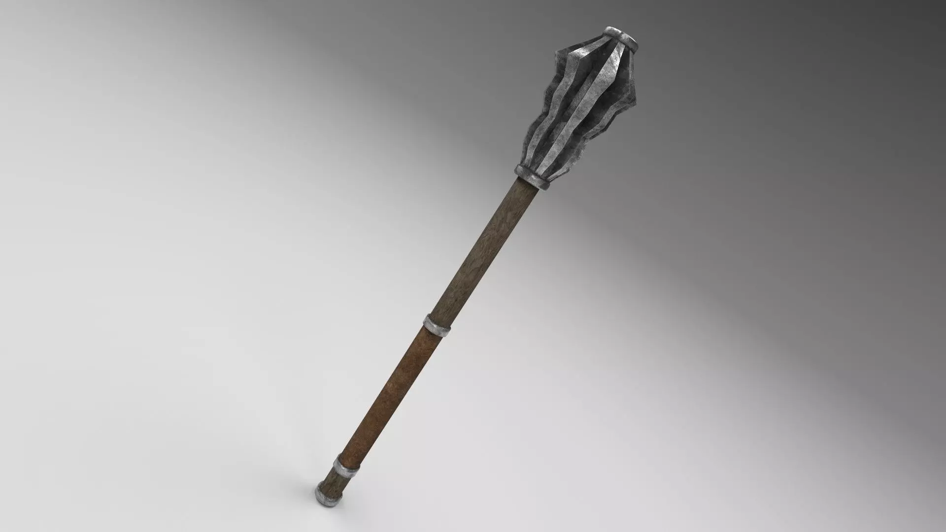 Medieval mace 1 Low-poly 3D model_0
