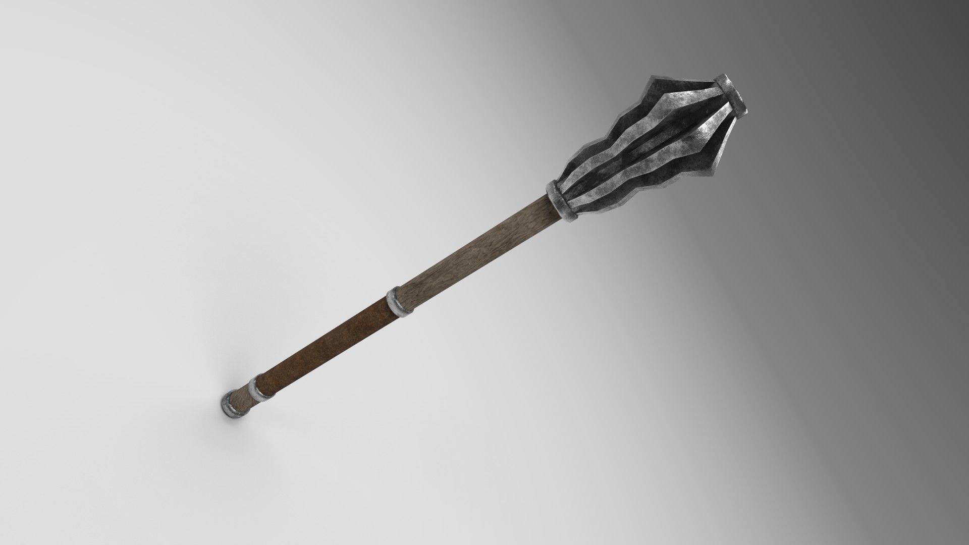 Medieval mace 1 Low-poly 3D model_3