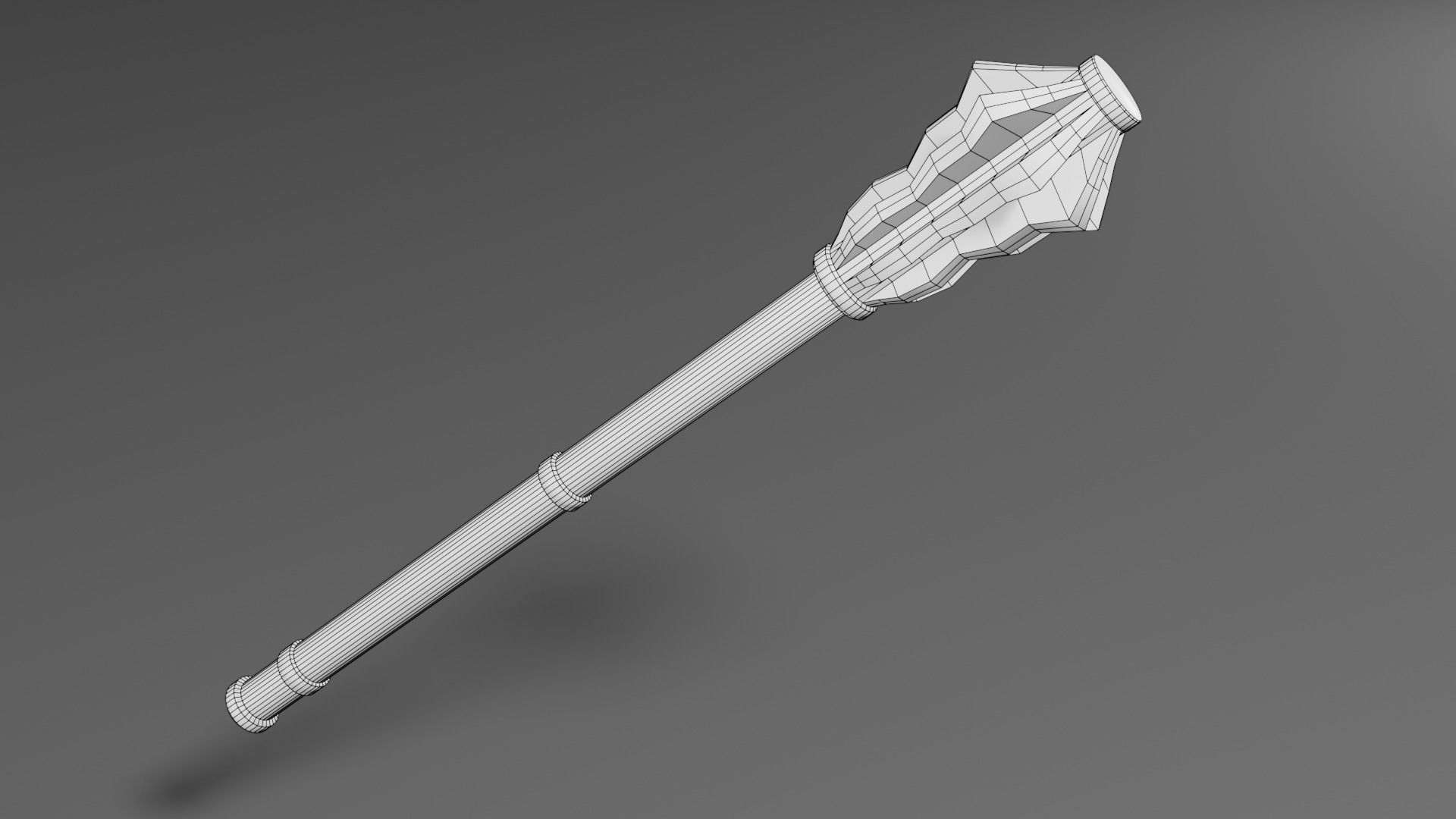 Medieval mace 1 Low-poly 3D model_7