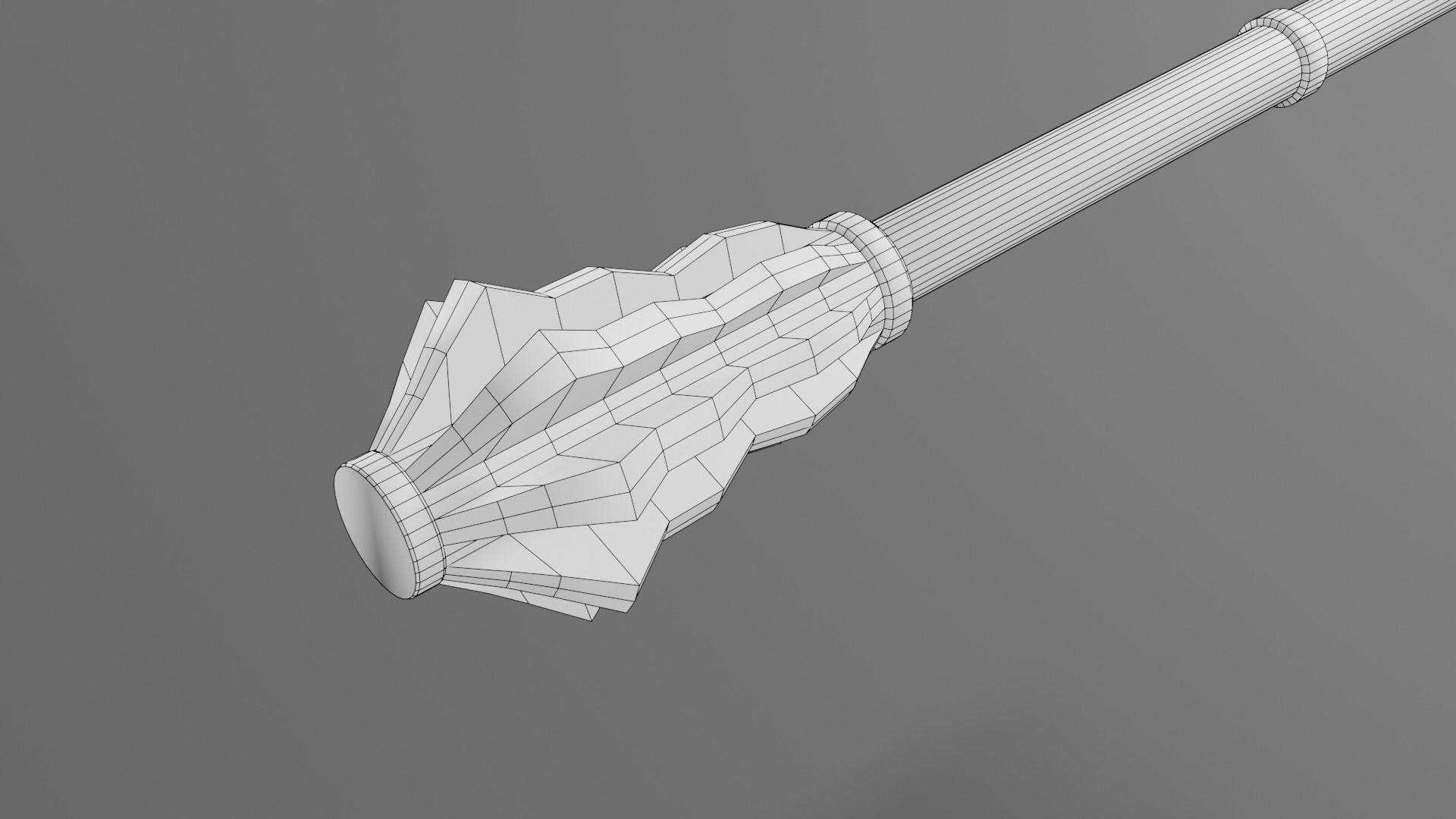 Medieval mace 1 Low-poly 3D model_8
