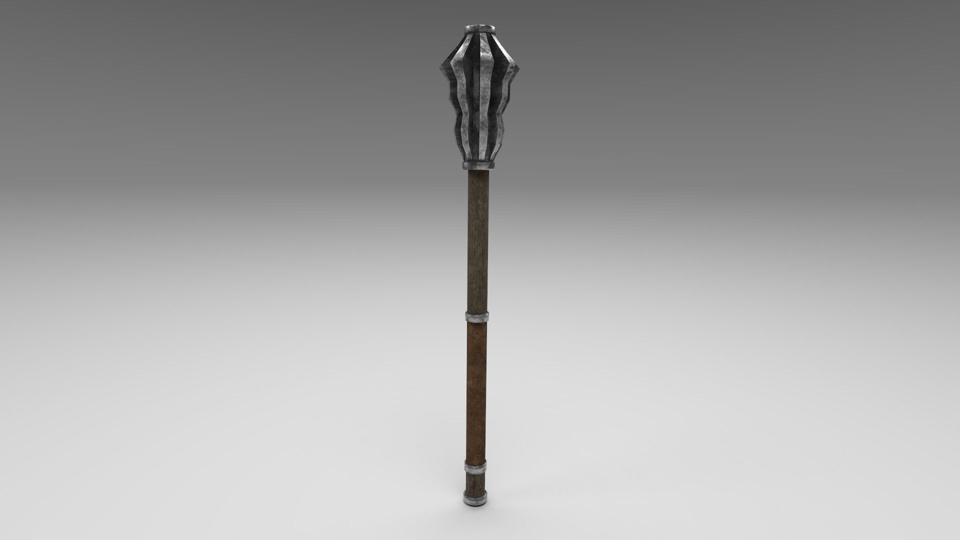 Medieval mace 1 Low-poly 3D model_2