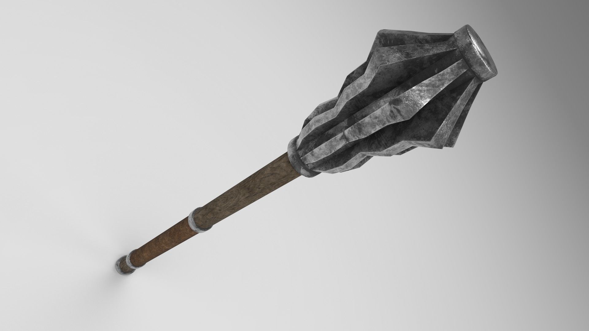 Medieval mace 1 Low-poly 3D model_6