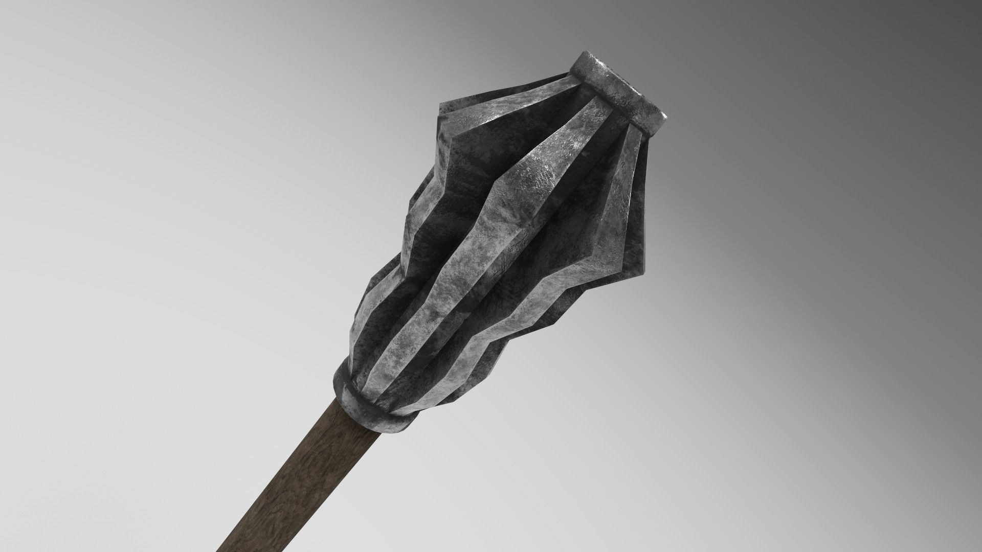 Medieval mace 1 Low-poly 3D model_1