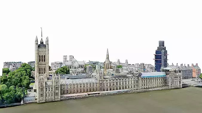 The Palace of Westminster-London-Big Ben Low-poly 3D model