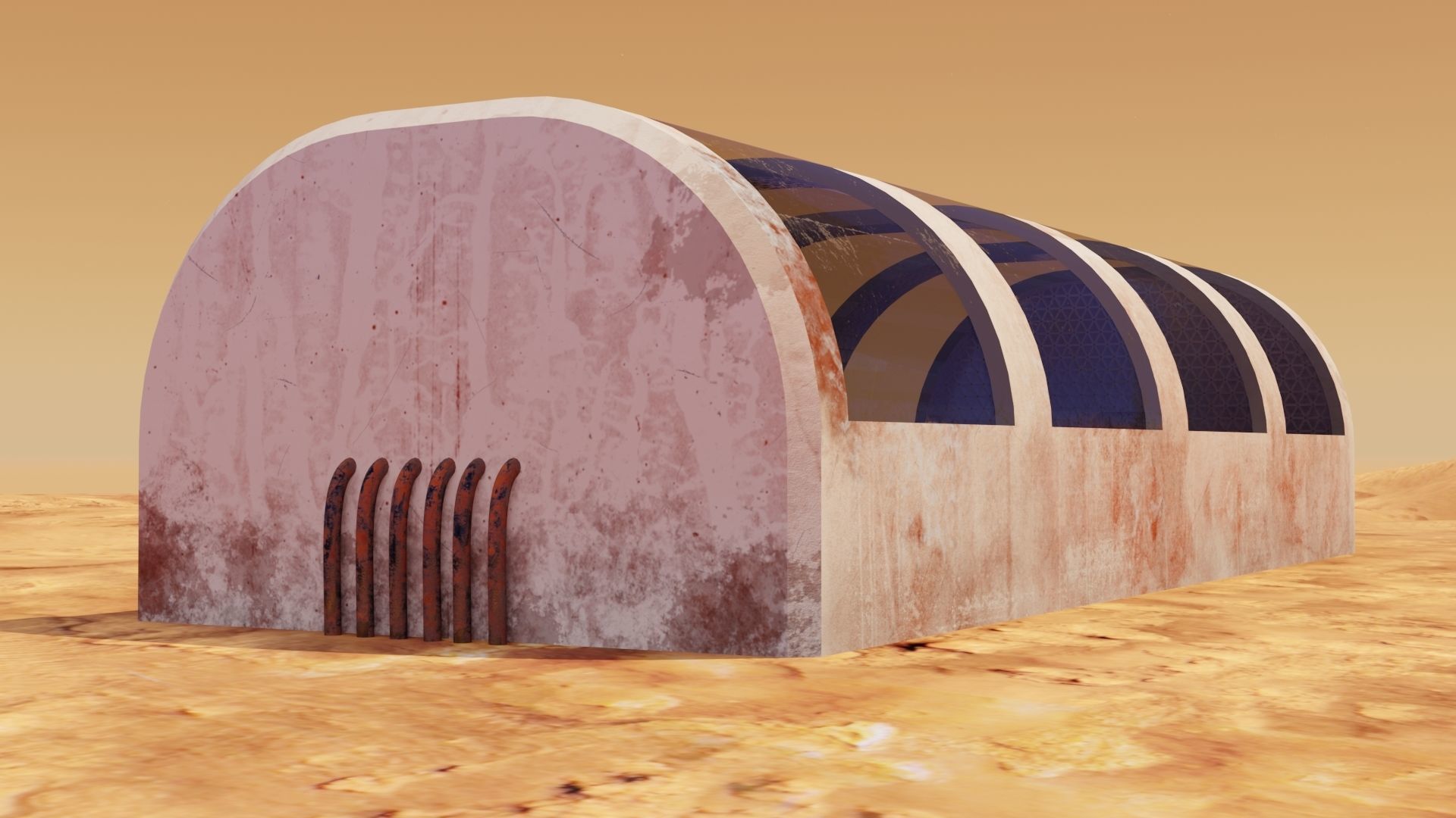 Martian farm Low-poly 3D model_26